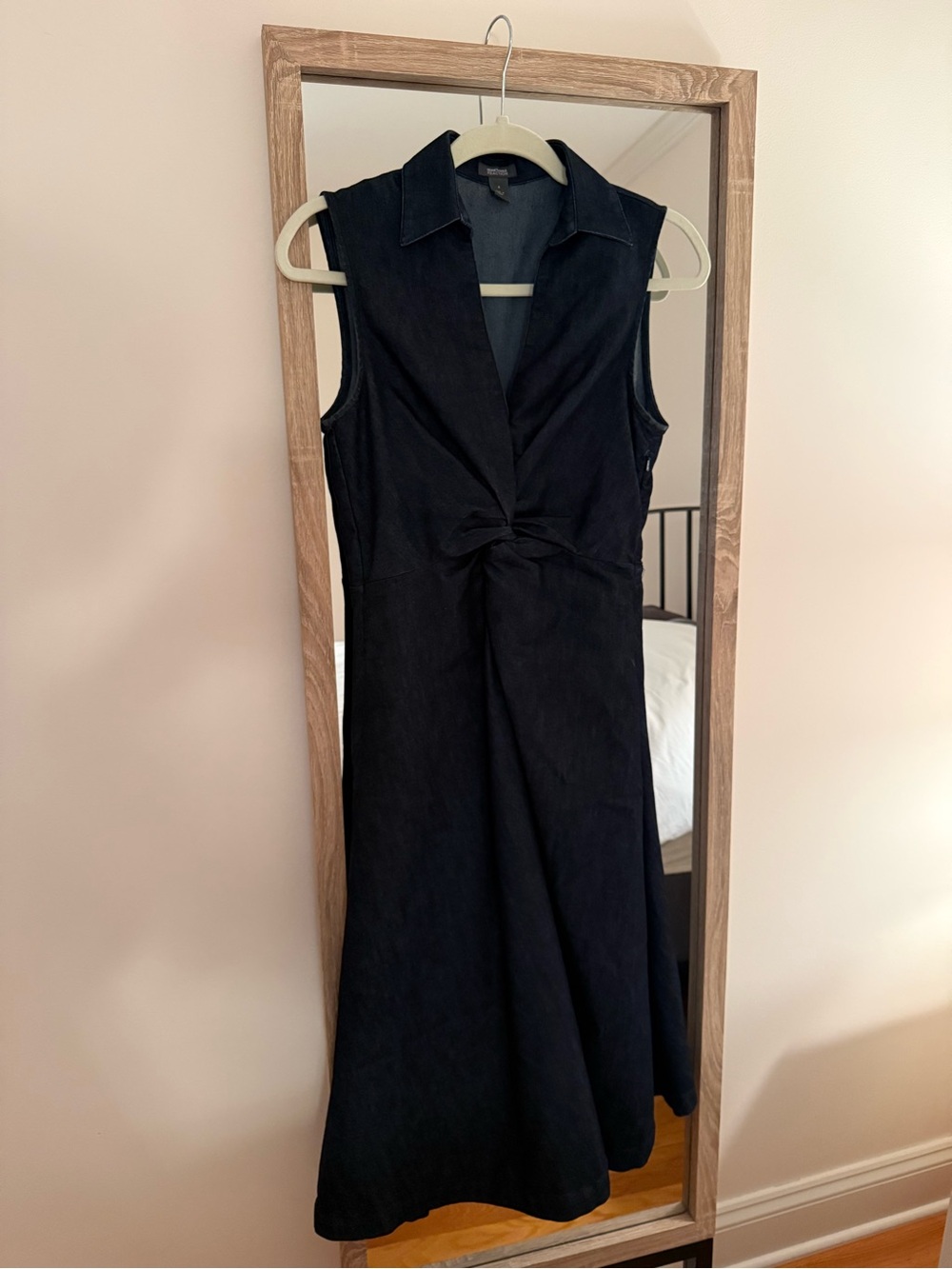 Kenneth Cole Reaction Denim Sleeveless Twist-Front Midi Dress
